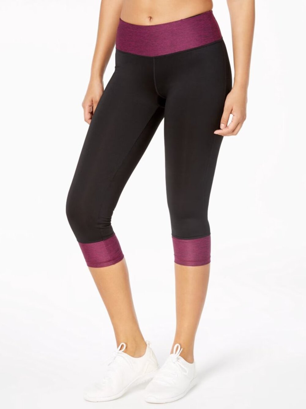 Ideology Womens Rapidry Colorblocked Capri Leggings